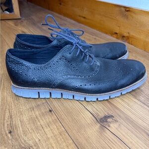 Cole Haan ZeroGrand Black Textured Oxfords
